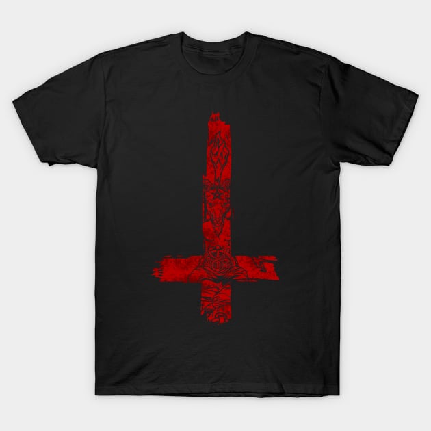 Satanic Inverted Baphomet Cross - Satan Occult Gift T-Shirt by biNutz